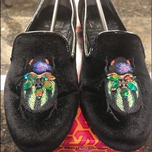 Tory Burch Easton jeweled smoking flats 7.5